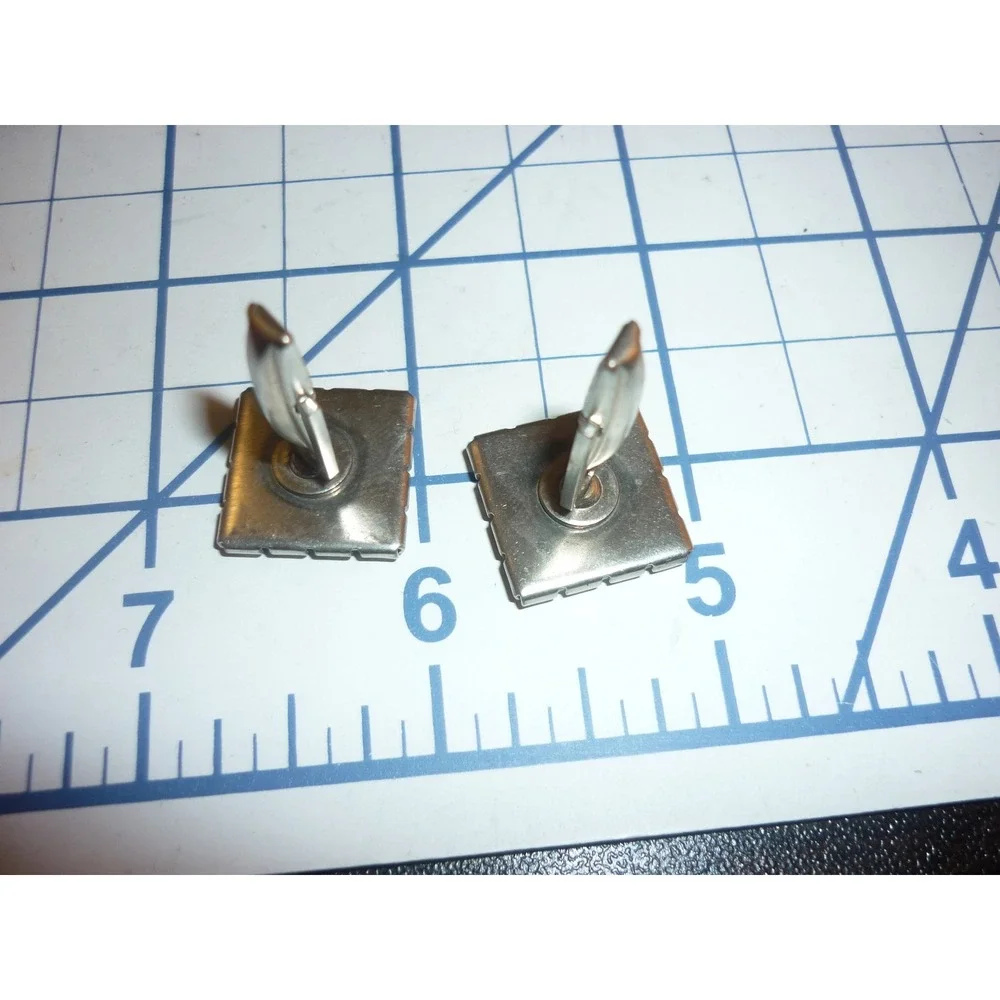 Vintage Swank Signed Banded Agate Square Cufflinks Pat Pend‎ Mid Century